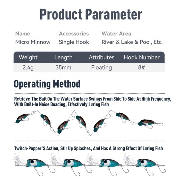 Kingdom micro Lure Hard Bait Z-Action Floating 2.4g 35mm - Image 11