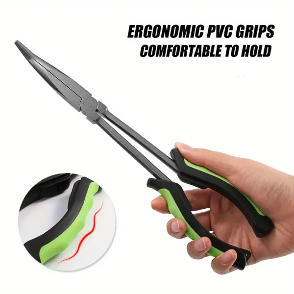 JIGGING PRO Long Nose Pliers – Πένσα ψαρέματος με carbon κατασκευή & πράσινη λαβή