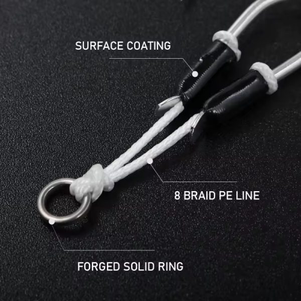 JIGGING PRO DH02 Twin Assist Hooks – BKK 8085, PE 8X & solid ring για jigging