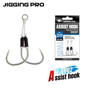 JIGGING PRO DH02 Twin Assist Hooks – BKK 8085, PE 8X & solid ring για jigging
