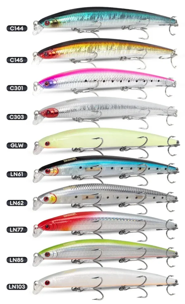 Kingdom Floating Minnow τεχνητό δόλωμα 12cm/14.5g και 14.3cm/19g για ψάρεμα αρπακτικών σε αλμυρό νερό