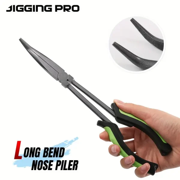 JIGGING PRO Long Nose Pliers – Πένσα ψαρέματος με carbon κατασκευή & πράσινη λαβή