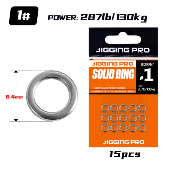 JIGGING PRO Solid Rings – Ανοξείδωτοι κρίκοι σύνδεσης 1–15 τμχ για τεχνητά & παράμαλλα