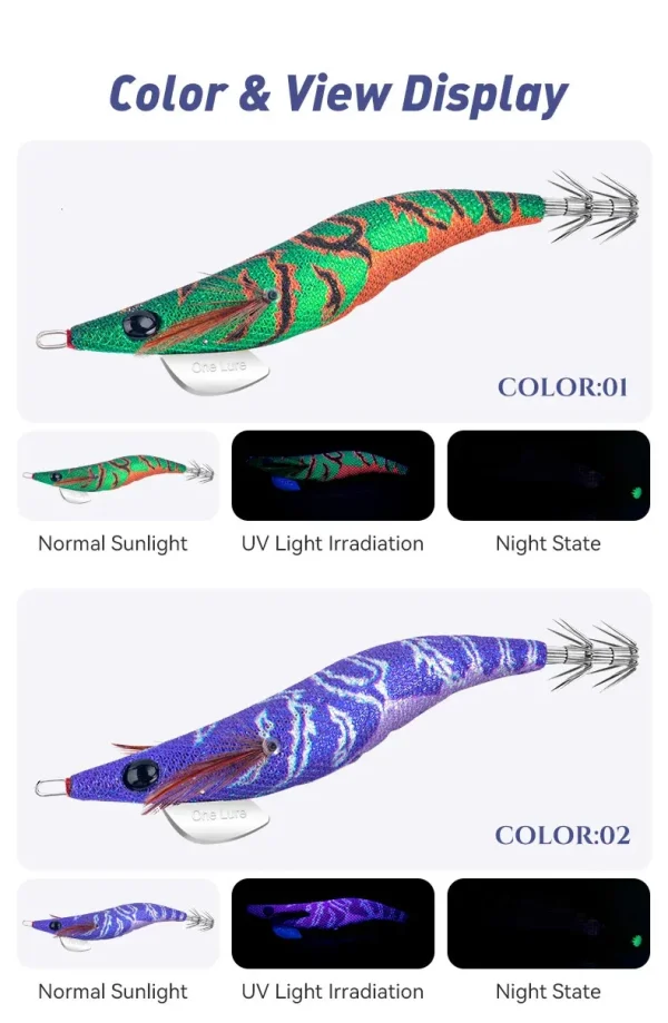 Kingdom Egi Squid Bait καλαμαριέρες luminous sinking 2.5#, 3.0#, 3.5#