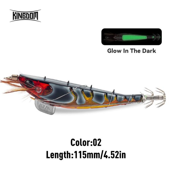 Kingdom EGI PRO Shrimper luminous squid jig 100 mm 115 mm με soft foot