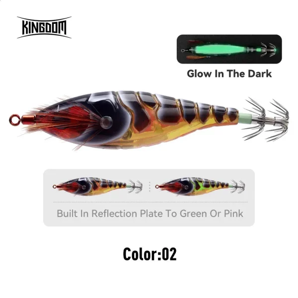 Kingdom SP Egi luminous squid clamp bait σε βάρη 5.8 g, 8.7 g, 10 g