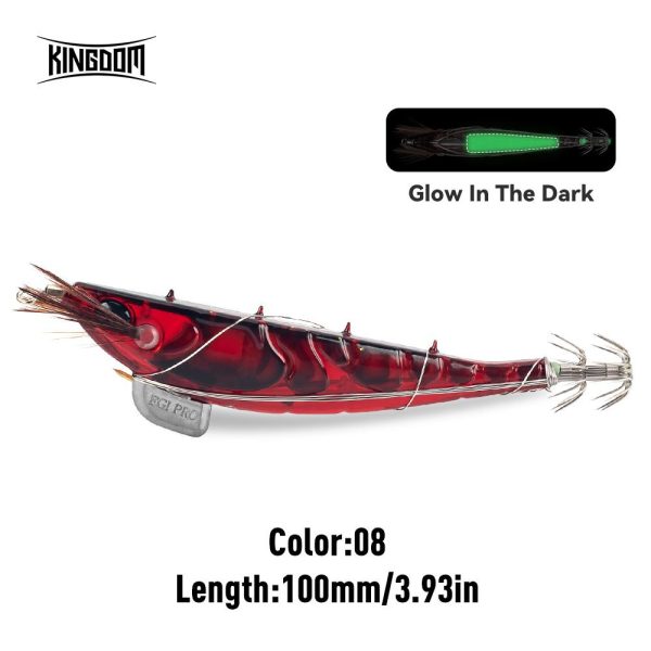 Kingdom EGI PRO Shrimper luminous squid jig 100 mm 115 mm με soft foot