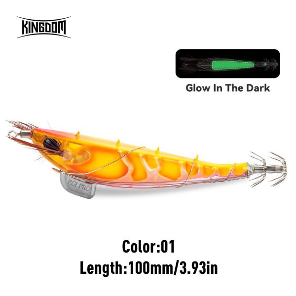 Kingdom EGI PRO Shrimper luminous squid jig 100 mm 115 mm με soft foot