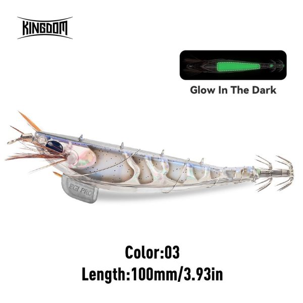 Kingdom EGI PRO Shrimper luminous squid jig 100 mm 115 mm με soft foot