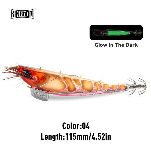 Kingdom EGI PRO Shrimper luminous squid jig 100 mm 115 mm με soft foot