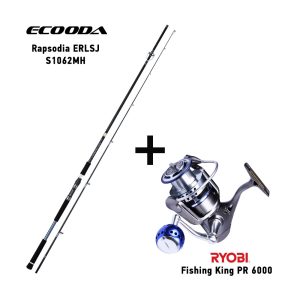 Shore Jigging Combo: Ecooda Rapsodia ERLSJ S1062MH 3.20 m (60–120 g) με Ryobi PR 6000. Ιδανικό για δύναμη & αξιοπιστία σε μεγάλα θηράματα.