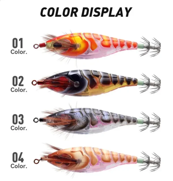 Kingdom SP Egi luminous squid clamp bait σε βάρη 5.8 g, 8.7 g, 10 g