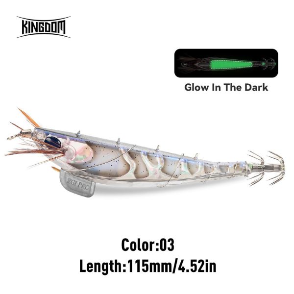 Kingdom EGI PRO Shrimper luminous squid jig 100 mm 115 mm με soft foot
