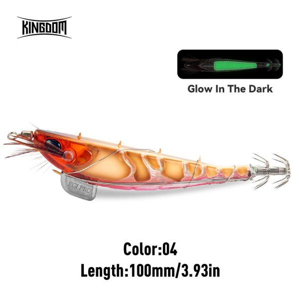 Kingdom EGI PRO Shrimper luminous squid jig 100 mm 115 mm με soft foot