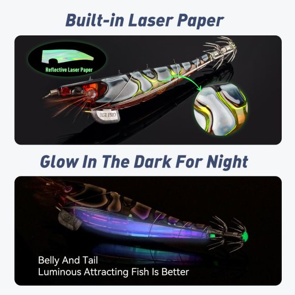Kingdom EGI PRO Shrimper luminous squid jig 100 mm 115 mm με soft foot