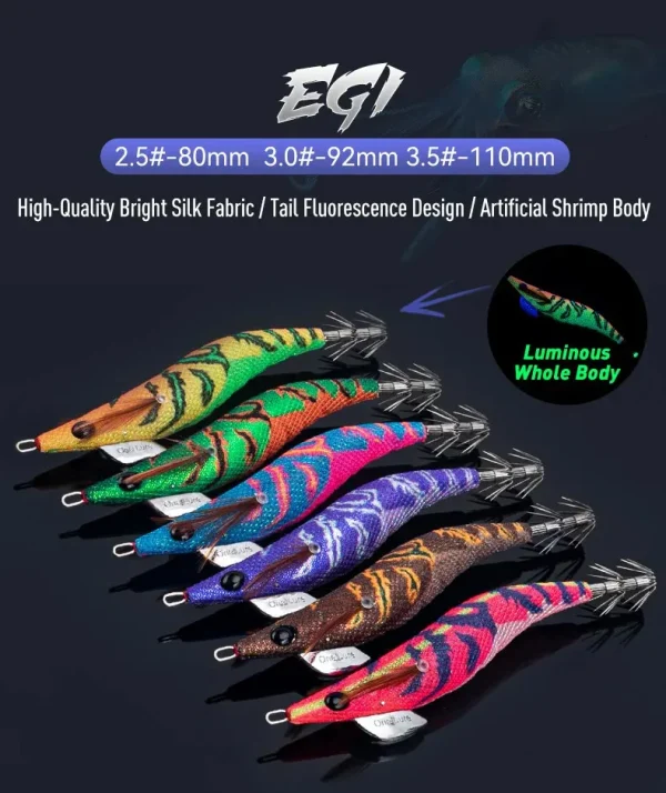 Kingdom Egi Squid Bait καλαμαριέρες luminous sinking 2.5#, 3.0#, 3.5#
