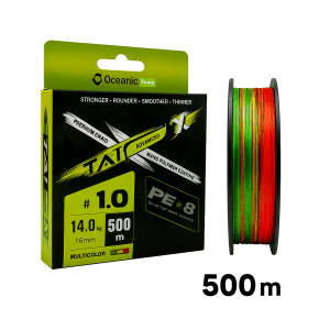 Oceanic Team TAI Advanced X PEx8 500m Multicolor – Νήμα ψαρέματος x8 με Nano-Polymer Coating και πολύχρωμο σχέδιο