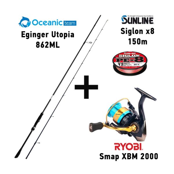Combo Eging Oceanic Team Eginger Utopia 862ML + Ryobi Smap XBM + Sunline Siglon X8 – Σετ για καλαμαροψάρεμα