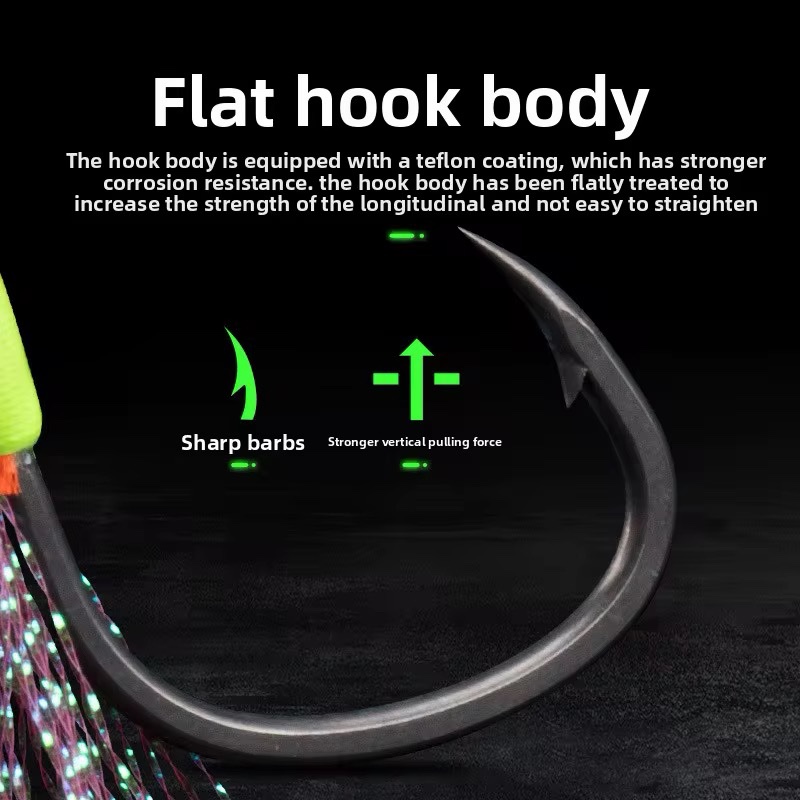 Unlock Lures Assist Hook διπλά αγκίστρια jigging με νήμα 48 Steel Wire Core