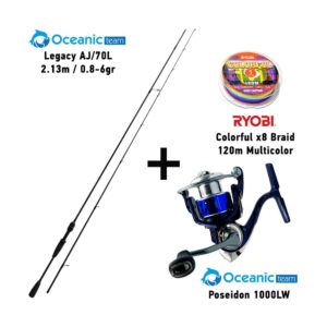 Combo LRF Oceanic Team Legacy AJ70L με Poseidon 1000LW και Ryobi Colorful x8 120m