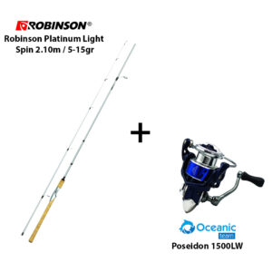 Combo LRF Robinson Platinum Light Spin 2.10m με μηχανισμό Oceanic Team Poseidon 1500LW